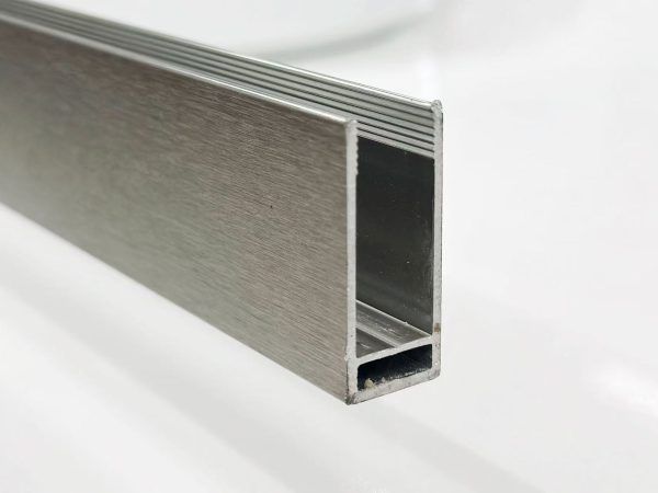 SS08/17 - 10mm Brushed Nickel Frameless Shower Screen with Wall Channels with Seals Included - 950x950mm (Suit on 1000x1000 Base)