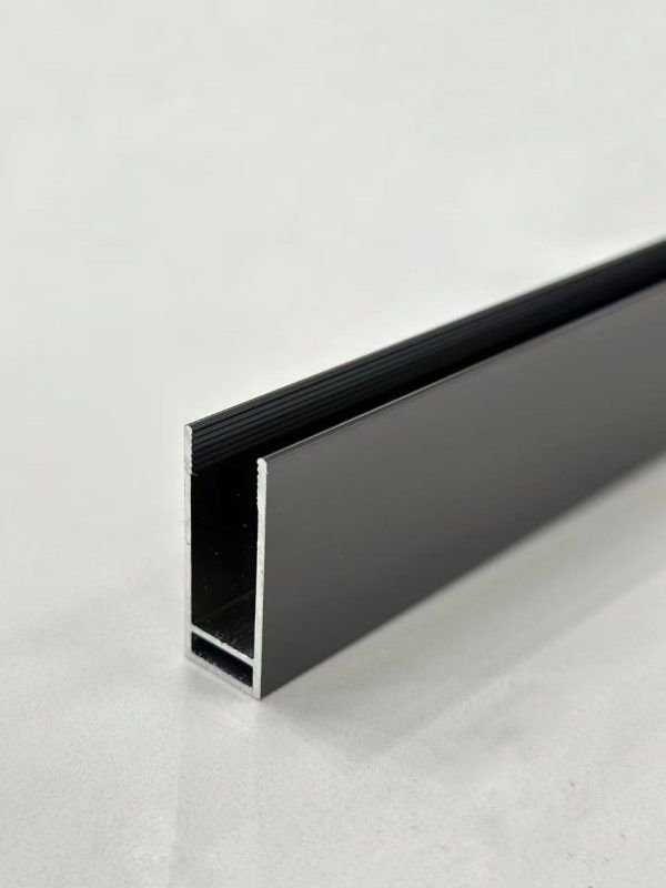 SS08/17 - 10mm Gun Metal Frameless Shower Screen with Wall Channels with Seals Included - 1200x900mm
