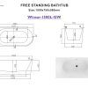 WINSOR 1500 L GW (1) Winsor 1500mm Left Corner Gloss White Freestanding Bath (Central Waste Location)