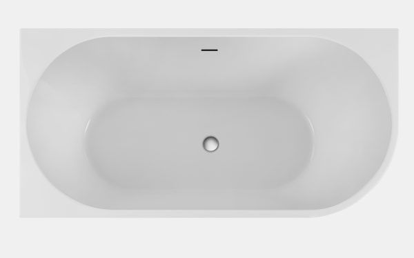 Winsor 1500mm Left Corner Gloss White Freestanding Bath (Central Waste Location)
