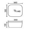 York3635mw York-3635-MW Matte White Ceramic Basin 360x350x130mm