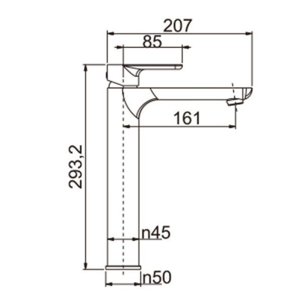 TS152BN Brushed Nickel Tall Basin Mixer