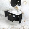 ot 900 3 h bk OTBH-900 Black Wall Hung Curve Vanity - 900x460mm