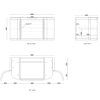 ot 900 5 h bk OTBH-900 Black Wall Hung Curve Vanity - 900x460mm