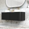 ot boh 1500 2 blk OTBH-1500 Black Wall Hung Curve Vanity - 1500x460mm
