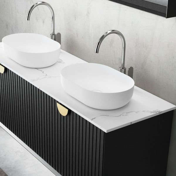OTMA-1500 Black Wall Hung Vanity - 1500x460mm
