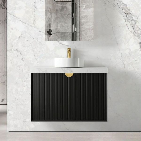 OTMA-900 Black Wall Hung Vanity - 900x460mm