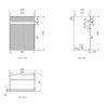 ot400w spec OT400W Compact Fluted Wooden Walnut Wall Hung Ensuite Vanity - 410x260mm