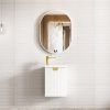 white mini space vanity ot OT400W Compact Fluted Matt White Wall Hung Ensuite Vanity - 410x260mm