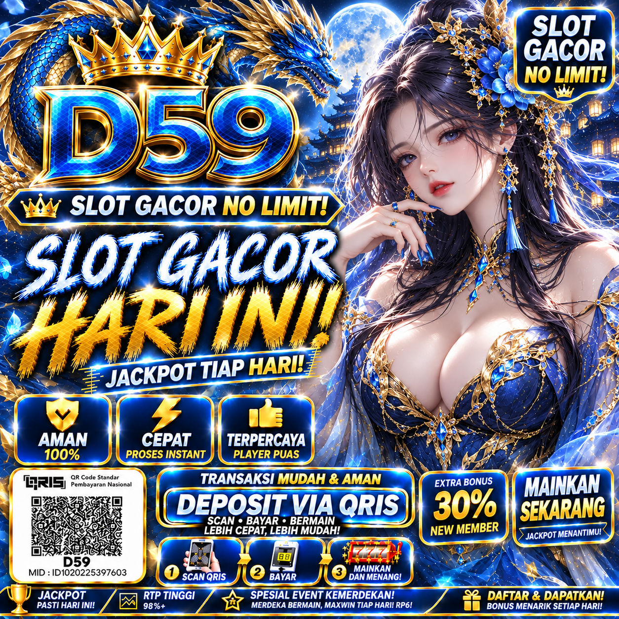 Banner Aplikasi D59 dengan akses permainan digital
