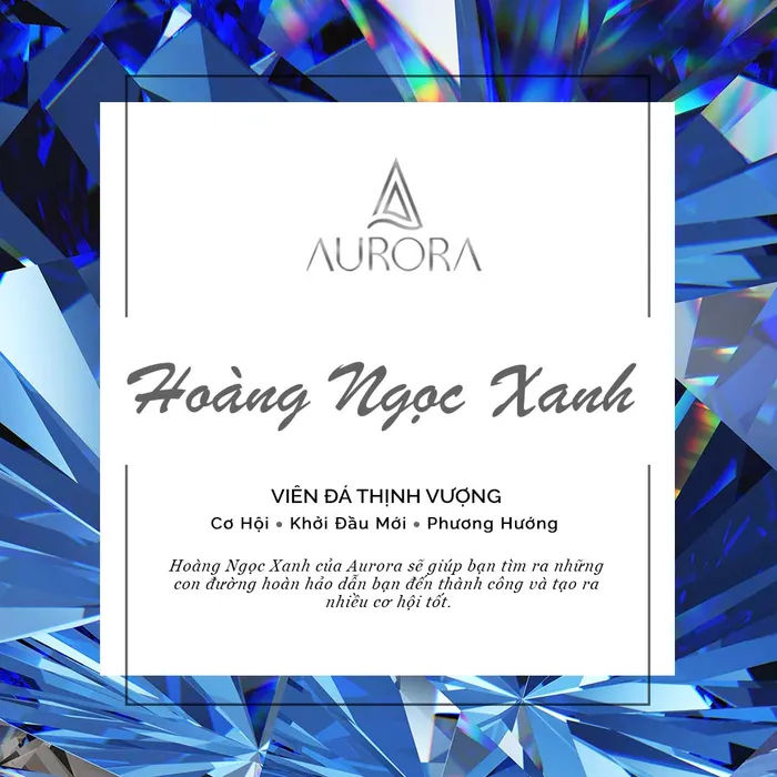 Nhẫn Troy đá Hoàng Ngọc Xanh giác cắt Trilliant aurora saigon