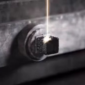 Natural diamond is cut to make a seed