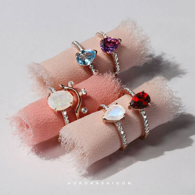 Silver gemstone rings