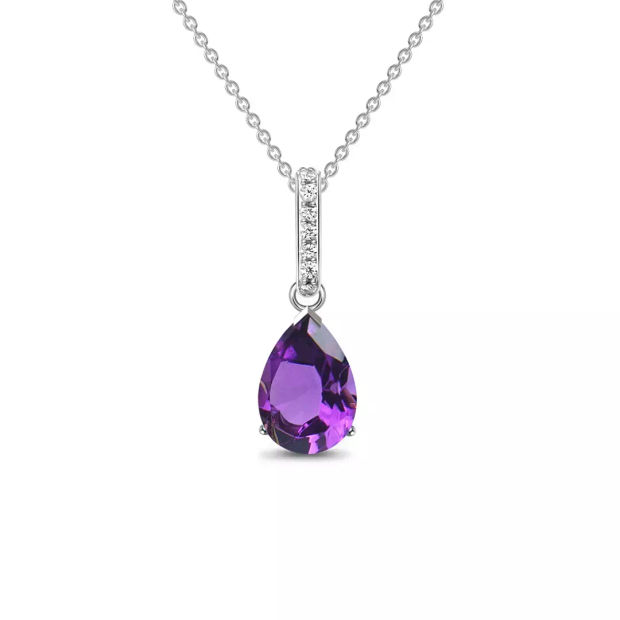 Sterling Silver Amethyst Pear Pendant