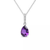 Sterling Silver Amethyst Pear Pendant