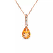 Pear cut citrine pendant rose gold