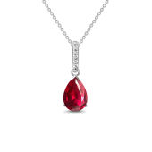 Ruby 6x8mm 1.53ct  Silver Pendant