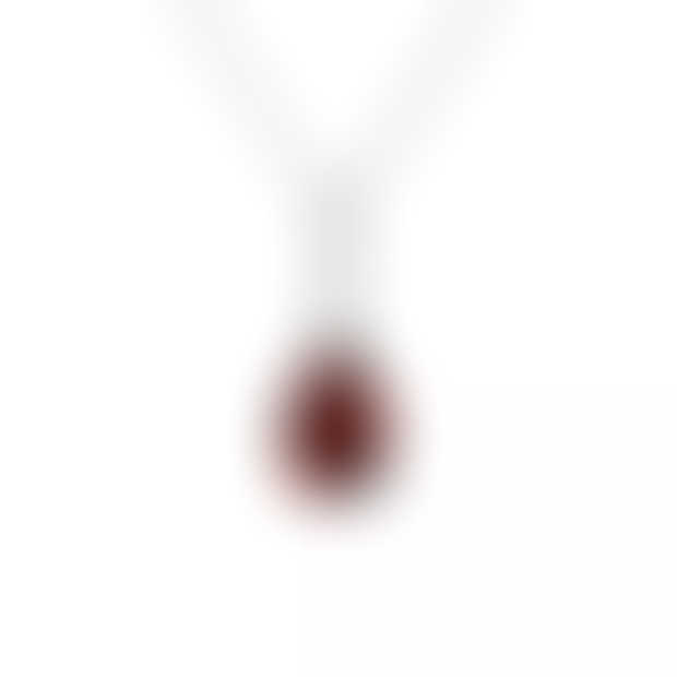 Garnet pear shaped Silver pendant