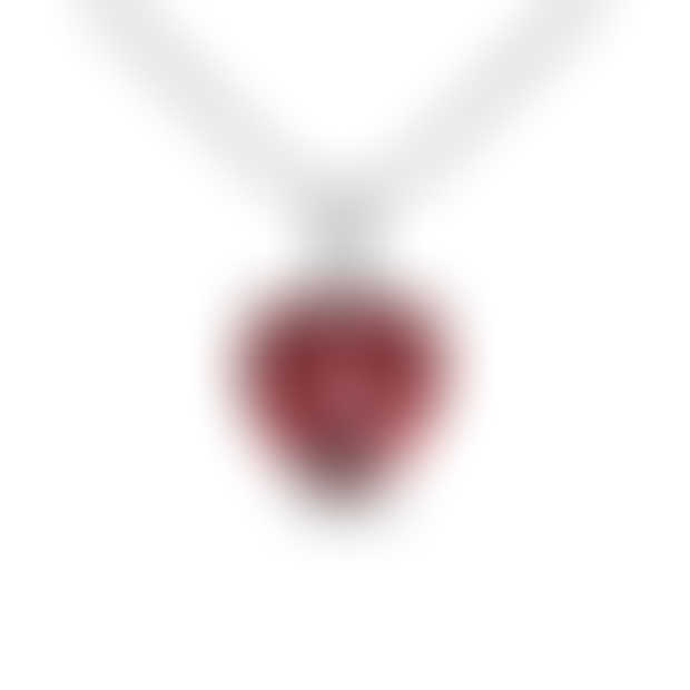 Sterling Silver 9x9mm Heart Shaped Mozambique Garnet Pendant