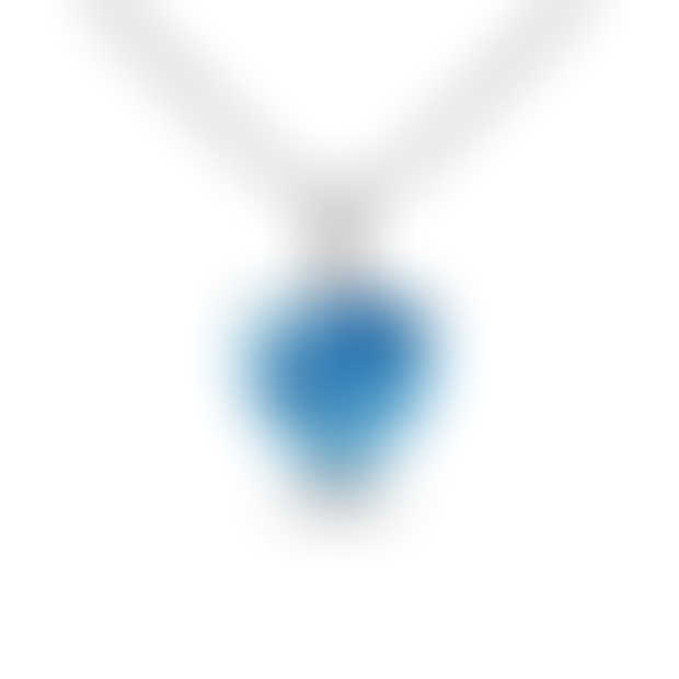 Swiss Blue Topaz Heart Shaped Pendant 9x9mm cut stone