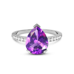 Pear Shaped Amethyst Ring