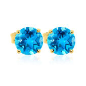 swiss blue topaz stud earings yellow gold vermeil