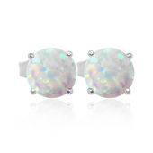 Sterling silver 6mm round Opal stud earrings