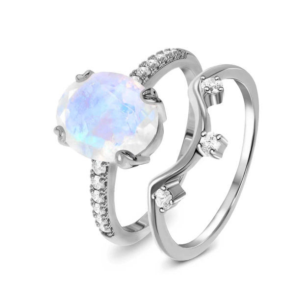 Moonstone & Archway to Heaven Rings