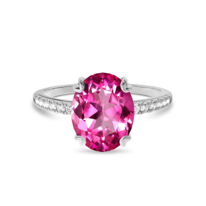 Pink Topaz oval ring