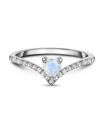 Sweet-Heart Moonstone Ring
