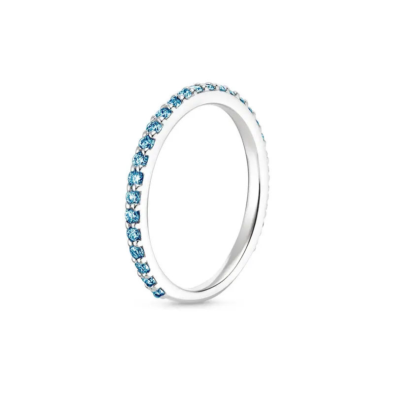 1.8mm Blue Topaz Eternity Ring