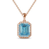 Blue Topaz Deco Pendant