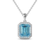 Blue Topaz Deco Pendant