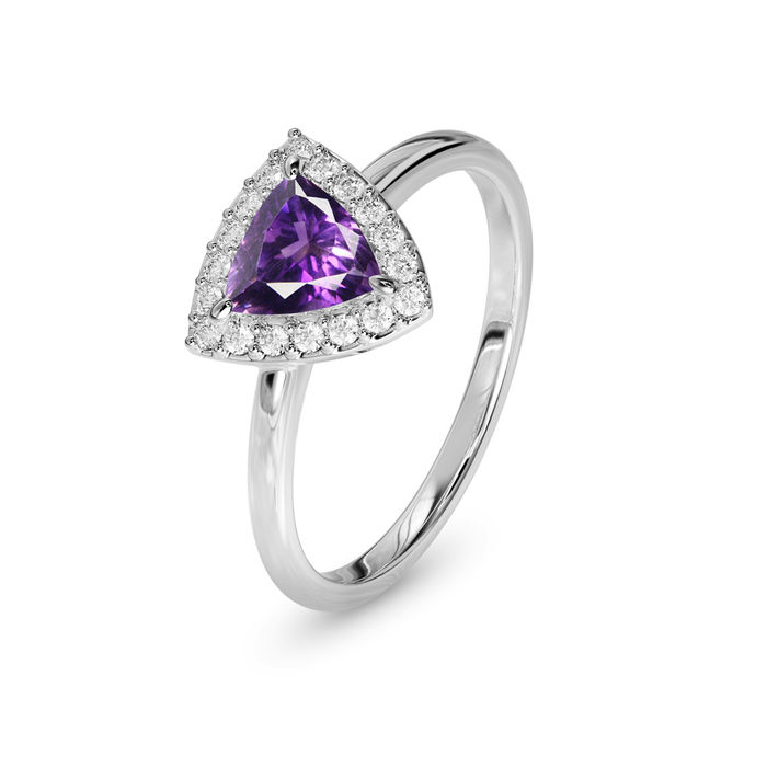 Enya Amethyst Trilliant Ring