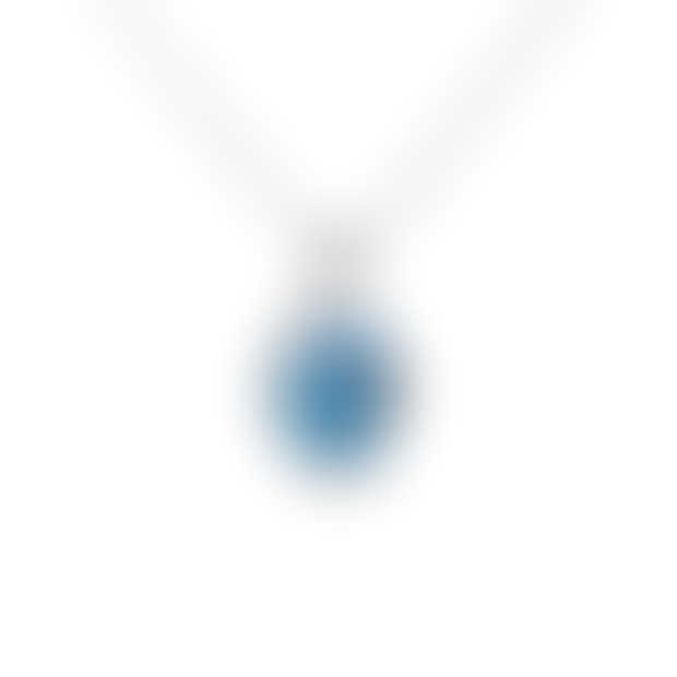 Tulip Oval Blue Topaz Pendant