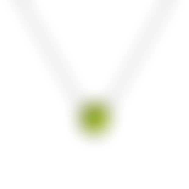 6mm Peridot bezel set silver pendant