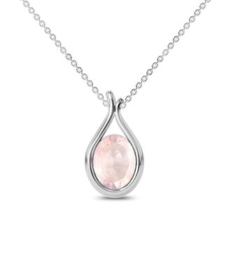 9x7mm Oval Rose Quartz Pendant