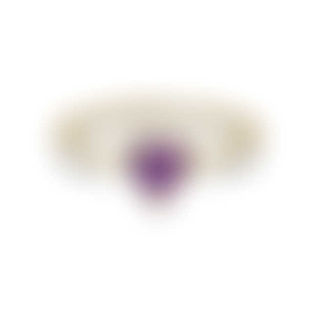 Stunning 5mm Amethyst heart surrounded by a white topaz halo.