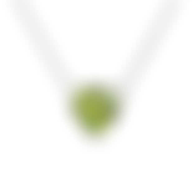 Peridot Heart Pendant set in silver bezel