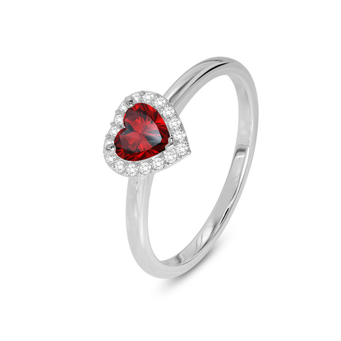Emma Garnet Heart Ring