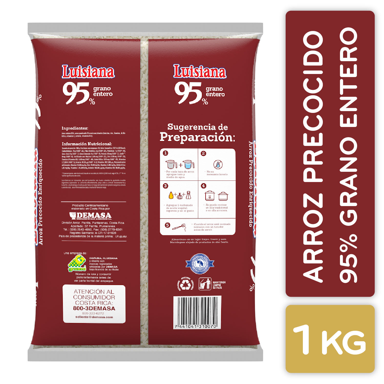 Arroz Precocido 95% Luisiana Paquete 1000 G