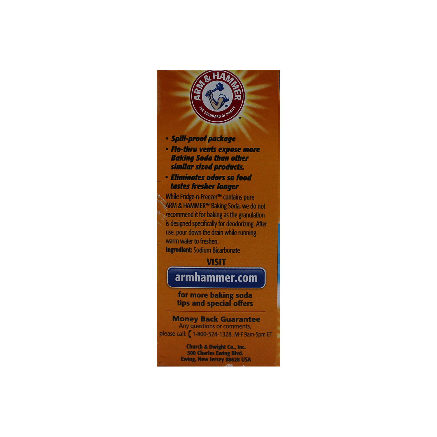 Absorbeolor Refrigeradora Polvo Bicarbonato Arm Y Hammer Caja 396.8 G