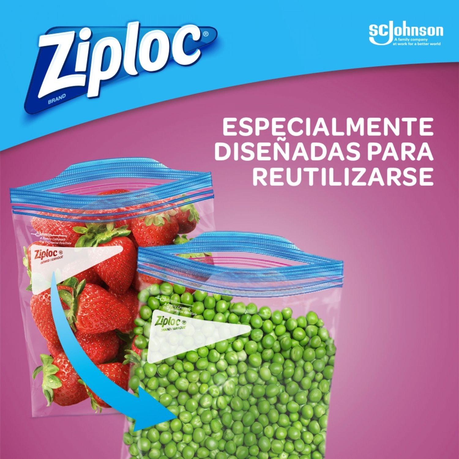 Ziploc Doble Cierre para Congelar- Mediano 20und – Mi Guagua