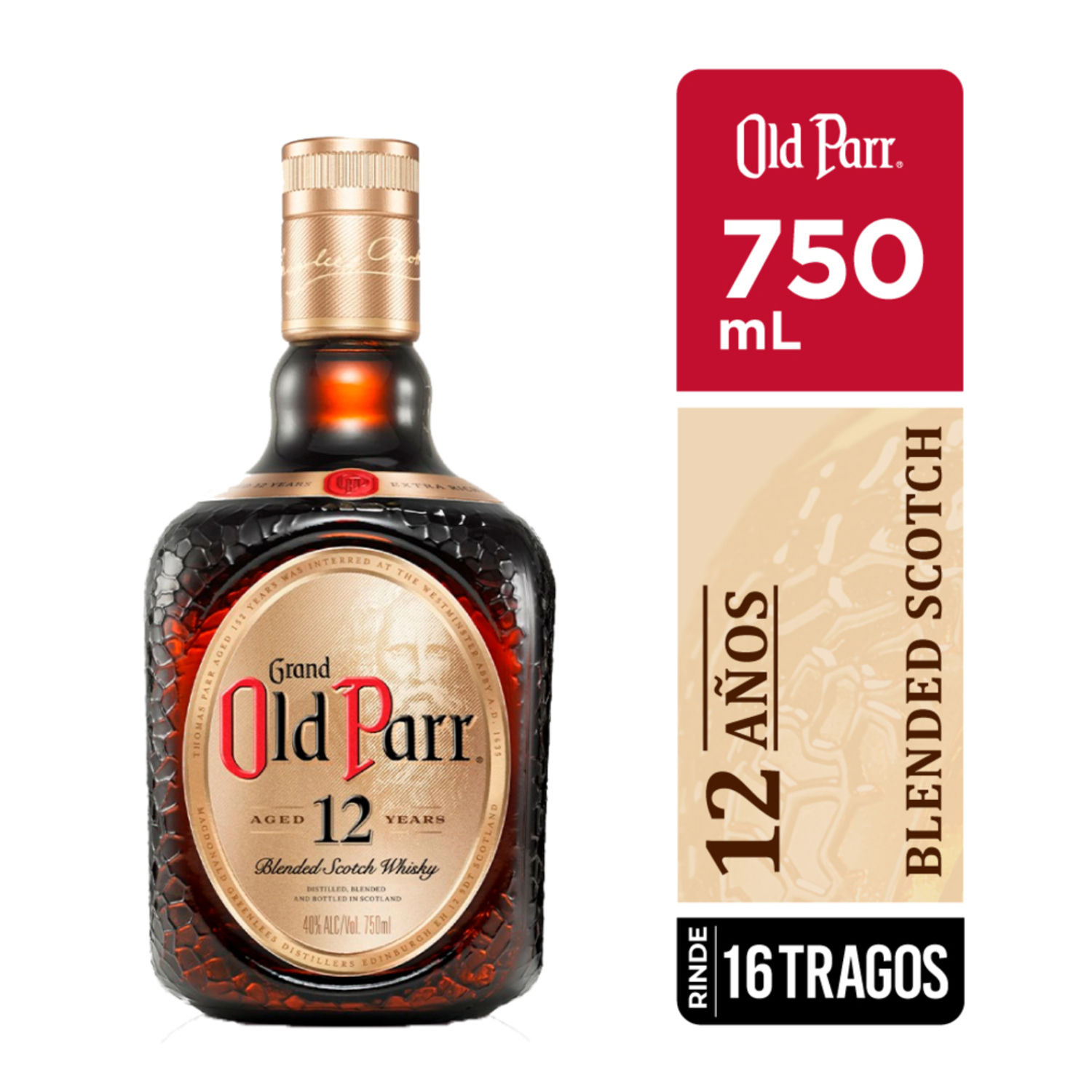 Whisky Escoces 12 Años Old Parr Botella 750 Ml