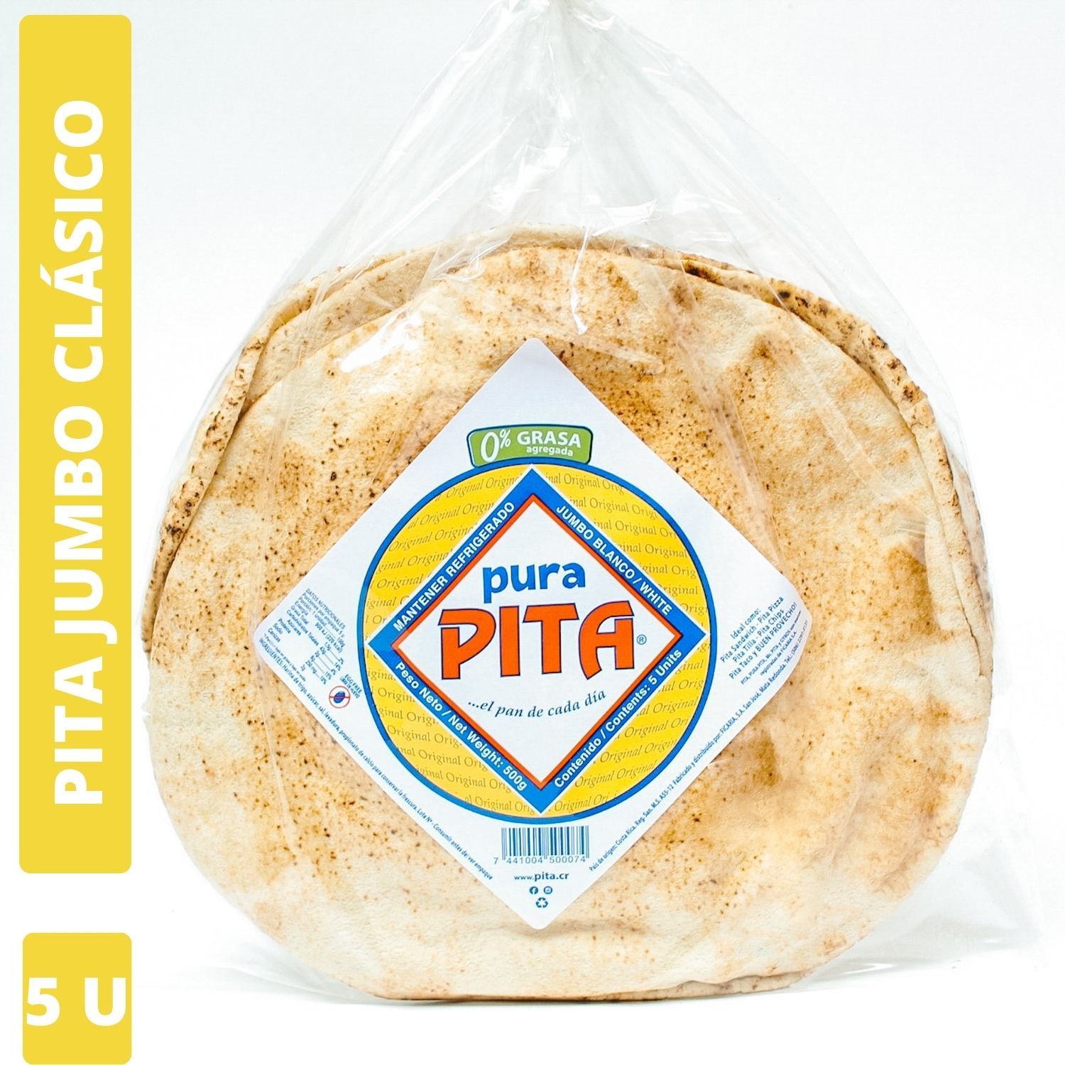 Pan Refrigerado Pita Jumbo Delgado Paquete 500 G