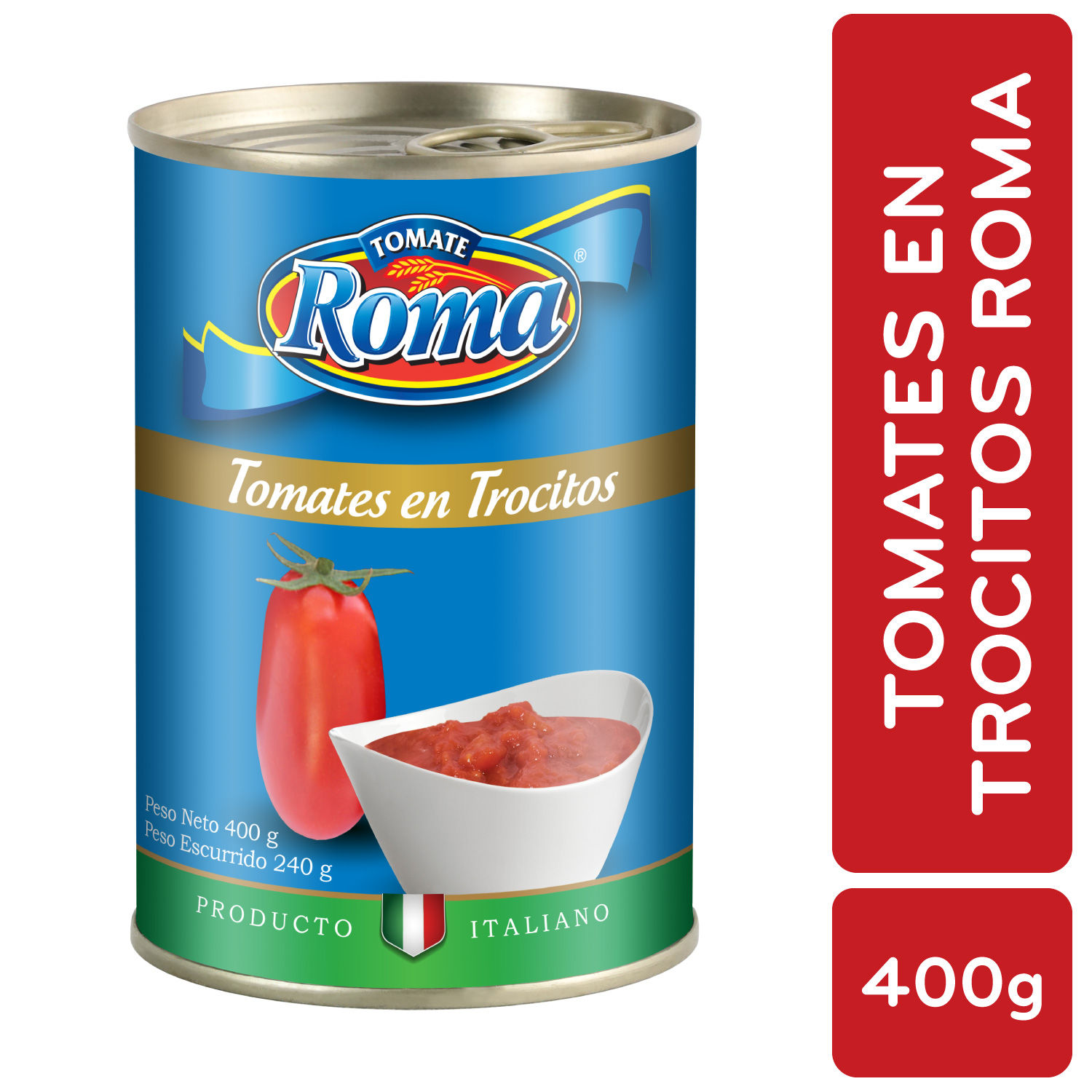 Tomate Cubos Roma Lata 400 G
