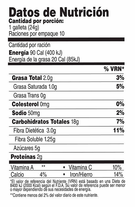 Galleta Dulce Avena Pasas Nutrisnacks Caja 240 G