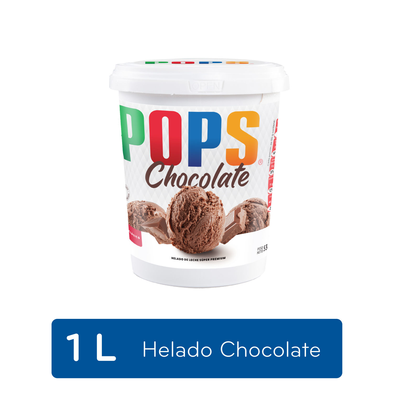 Helado Chocolate Pops Envase 536 G