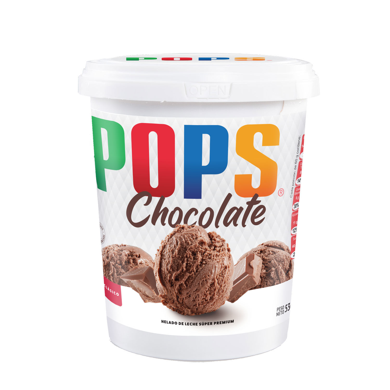 Helado Chocolate Pops Envase 536 G