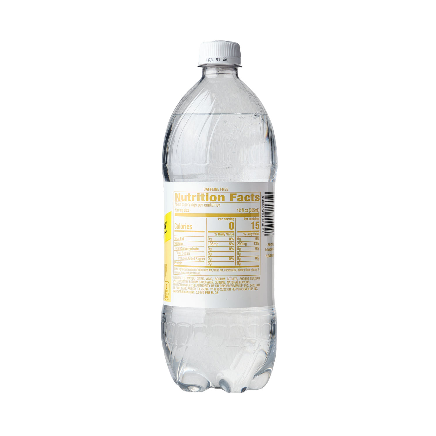 Bebida Gaseosa Liga Agua Quinada Dietetico Schweppes Botella 1000 Ml
